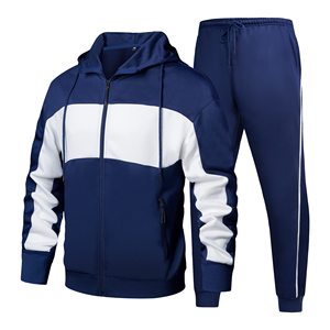 Men's Hooded Tracksuit Color Blocking Full Sleeve Zipper Closure Breathable Casual Wear Autumn Regular Fit With Side Pockets - Product Image 5