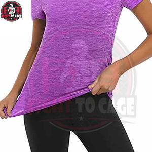 Camisetas de Algodón Estampadas Personalizadas en Color Morado, Precio de Fábrica, Producto Popular, Crea Tu Propio Diseño, Tallas Grandes para Mujer, Corte Regular - Product Image 6