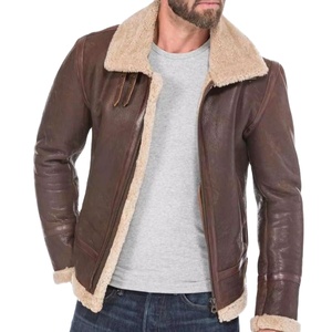 Veste en cuir à capuche en fourrure pour homme professionnelle avec un nouveau design Vente chaude Vêtements de rue pour l'hiver Manches longues 100% cuir - Product Image 1