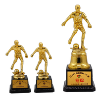 Vente en gros de trophées de football pour jeunes en feuille d'or personnalisés 16.5 cm 15.5cm 19cm trophée en plastique
