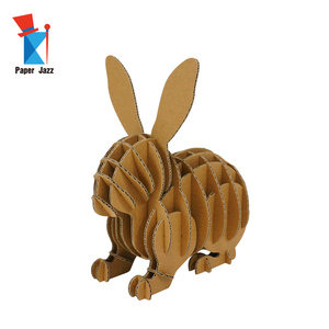 Jouets éducatifs faits à la main en papier à faire soi-même pour enfants, puzzles en papier cartonné 3D, jouets lapin - Product Image 2
