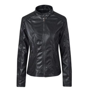 Chaqueta Corta de Mujer en Piel Sintética de Oveja con Cuello de Piel Vegana, Cierre de Cremallera, Resistente al Viento, Ecológica y Transpirable, Abrigo de Invierno - Product Image 3