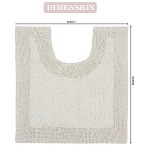 Tapis de bain en coton épais et moelleux, rectangulaire, couleur unie, tufté, antidérapant, avec support en caoutchouc, lavable en machine, pour usage domestique - Product Image 3