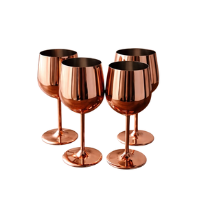 Ensemble de 2 gobelets en cuivre, verres à vin vintage faits à la main, en forme de cloche, vaisselle de fête, verrerie en métal - Product Image 3