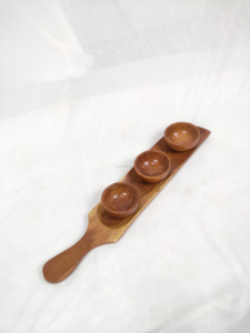 Magnifique plateau de service en bois poli fait à la main avec un design imprimé intégral pour l'utilisation dans les hôtels, les bars et les restaurants, taille personnalisée disponible - Product Image 3