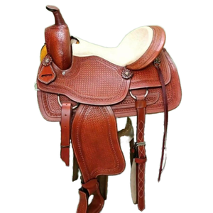 Silla de Montar Inglesa de Cuero Genuino con Grabado, Armazón de Madera y Herrajes Niquelados para Jinetes Hombres y Mujeres, Uso Personal - Product Image 4