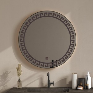 Scandinavian Design Glass Bathroom <b>LED</b> <b>Wall</b> <b>Mirror</b> with Touch Sensor 36x36 Inch 3 Light Effects - Product Image 3