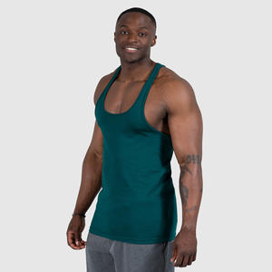 Débardeur de sport pour homme en coton tricoté respirant 100 % avec ornements en strass, finition délavée - Product Image 2