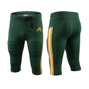 Uniforme de football américain sublimé à manches courtes, pantalon de football américain avec protections intégrées et coutures en zigzag - Product Image 1