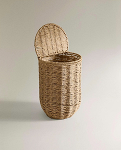 Cesta redonda de papel para almacenamiento con tapa, fabricada en Vietnam, precio al por mayor, hermoso diseño, OEM, ODM, color. - Product Image 2