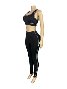Premium Women's Seamless Yoga Set 3 Piece Nylon Spandex Fitness Leggings <b>Bra</b> Jacket Halter Neck Four-Way Stretch Eco-Friendly - Product Image 2