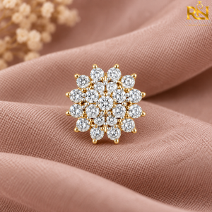 Imperial Luxury Floral Cluster Lab Grown Diamond <b>Nose</b> Pin Brilliant <b>Stud</b> <b>Silver</b> Fine Jewelry | Custom Wedding Engagement Design - Product Image 2