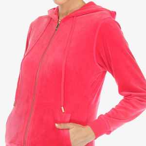 Ensemble de jogging sur mesure à texture lisse, couleur unie minimaliste, ensemble de loisirs haut de gamme, survêtement en velours pour femme - Product Image 4