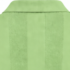 Pull-over en maille vert lime pour homme à manches longues, motif rayé texturé vertical, poignets côtelés, style décontracté et élégant - Product Image 4