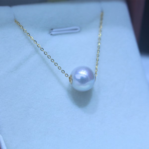 Collier de perles Edison de style palais rétro pour femmes, accessoire de luxe de petite taille, pendentif en perle d'eau douce S925, lumière - Product Image 4