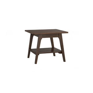 Table d'appoint en bois haut de gamme populaire avec étagère et piètement conique en bois pour salon et espace de séjour - Product Image 1