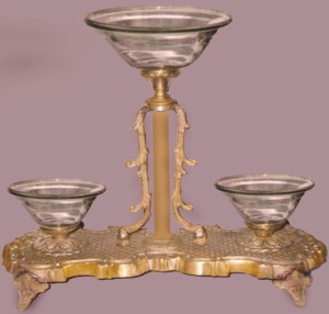 Ornate Brass Candle Stand with Three Glass Bowls Fancy Home Decoration Durable Centerpiece - Product Image 2