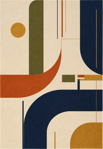Tapis en laine tufté à la main de style Bauhaus moderne, motif géométrique abstrait, tapis de luxe pour salon et chambre, taille personnalisée - Product Image 4