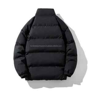 Veste matelassée coupe-vent noire pour homme FONILBEST, écologique, rembourrée de coton, extérieur en polyester/coton, fermeture éclair, décontractée - Product Image 2
