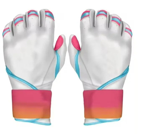 ถุงมือตีเบสบอลสีขาว ชมพู ฟ้า ส้ม ทำจากหนัง สำหรับมือขวา ปิดด้วยแถบตีนตุ๊กแก บุฟองน้ำ สำหรับฝึกซ้อม เหมาะสำหรับผู้ใหญ่ทุกเพศ - Product Image 1