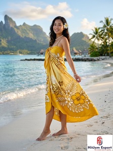 Pareo Hawaïen Personnalisé, Sarong Polynésien Traditionnel à Motifs Floraux, Couverture de Plage, Vêtement d'Été, Fabricant OEM ODM - Product Image 3