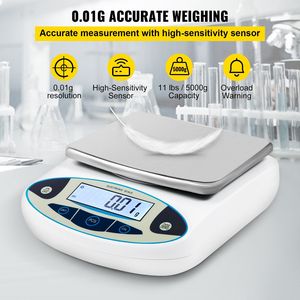 Alta precisione 5000g X 0.01g bilancia elettronica analitica scala di laboratorio 13 unità di conversione funzione di conteggio Display LCD per laboratorio - Product Image 3
