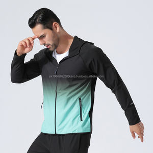 Veste coupe-vent de course pour hommes et femmes, veste de sport légère, automne, fluorescente, manches longues, sweat à capuche décontracté à fermeture éclair, séchage rapide, tendance - Product Image 2