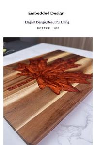Planche à découper ronde décorative moderne en résine époxy et bois, épaisseur 1,5 cm, compatible lave-vaisselle, pour cuisine et restaurant - Product Image 6