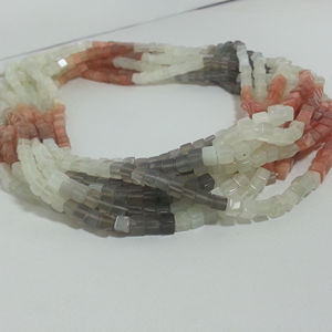 5mm 6mm Naturel Multi Pierre De Lune Boîte Lisse Cube Pierres Précieuses Perles Brins Cordes Meilleur Prix D'usine En Gros Inde En Ligne - Product Image 3