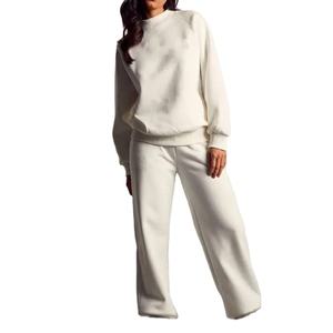 Fabricación OEM al por mayor conjuntos de invierno logotipo personalizado correr sudaderas y pantalones Unisex 100% algodón chándal para niñas - Product Image 5