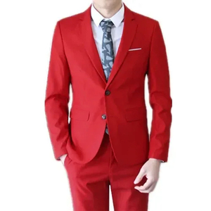 High Quality Trendy Business Men's Groomsmen Blazers Business 3pc Set Pant Coat Formal Wear - Product Image 1