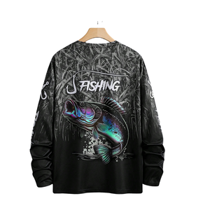 Camiseta de Pesca con Capucha UPF 50+, Logotipo Personalizado, Secado Rápido, Protección UV, Manga Larga, Sublimada, para Torneos - Product Image 3