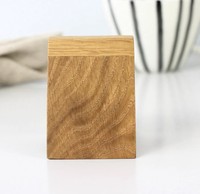 Support de menu rectangulaire en bois de chêne naturel gravé sur mesure avec code QR, support de table, panneau de table, présentoir, style antique moderne, artisanat