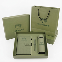 Kit Cadeau d'Affaires Trois Pièces : Journal, Stylo Métallique, Bouteille Isotherme – Impression Personnalisée pour Souvenirs de Conférence
