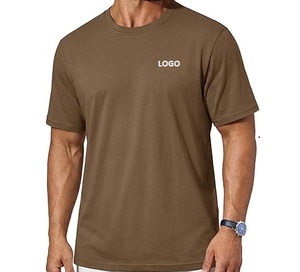 T-shirt pour homme 100% coton, col rond, manches courtes, coupe athlétique, logo personnalisé, streetwear décontracté - Product Image 6