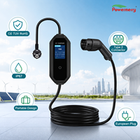 Chargeur EV portable Powermerry 3,5 kW 16A Type 2 230Vac avec logo personnalisé, câble et emballage pour les acheteurs européens OEM ODM