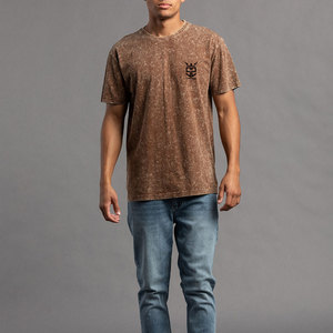 Camiseta con logo personalizado estampado a bajo precio, estilo acid wash para hombre, 100% algodón, corte holgado, para hacer ejercicio, camiseta acid wash para hombre - Product Image 5