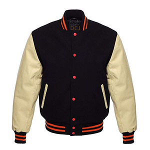 Meilleure vente sur mesure Letterman Top Baseball doudoune veste haute laine cuir manches Stand nouveauté approvisionnement en gros - Product Image 2