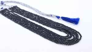 Collar de Cuentas Facetadas de Zafiro Azul Natural AAA, Cuentas de Zafiro de 3 mm, 16-19 Pulgadas, para Fabricación de Joyería al por Mayor - Product Image 2