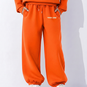 Custom Made <b>Ladies</b> Jogger Sweat Pants & Trousers Breathable Soft Baggy Wide Straight Leg Winter Lace Decoration Sweatpants - Product Image 6