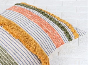Funda de Cojín Decorativa para Sofá, Texturizada, Hecha a Mano, Estilo Boho, Azul y Naranja - Product Image 2