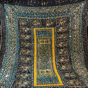 Bufanda étnica de Otoño Invierno para mujer gruesa cálida de un solo lado multicolor estampado dibujado a mano trabajo a mano Color sólido Balochi al por mayor - Product Image 2