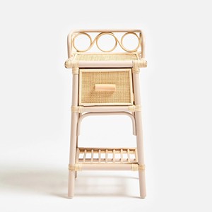 Premium Tall <b>Rattan</b> Side <b>Table</b> With Drawer And Lower Storage Shelf Handmade Kid's Furniture - Product Image 1