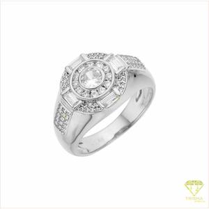 Bague ronde dorée avec détail de pierre scintillante pour les grossistes en bijoux - Product Image 5