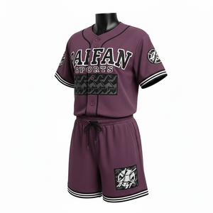 Ensemble short et maillot de baseball pour femme, polyester premium à séchage rapide, empiècements en mesh cousus, logo personnalisé appliqué, ensembles pour femme 100% coton - Product Image 4