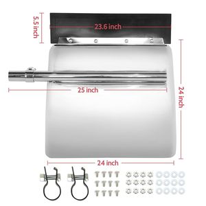 2 Pezzi Parafanghi Universali Cromati in Acciaio Inox da 24 Pollici per Camion e Accessori Auto - Product Image 4