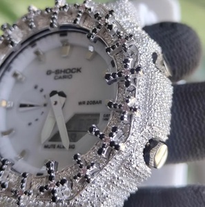 Montre de luxe Hip Hop en Moissanite blanche et diamants noirs VVS, style Iced Out, bijoux, cadeau - Product Image 3
