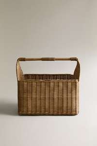 Panier de rangement pour jouets en rotin en forme de maison, design éco-responsable, mignon et naturel, fait main, avec poignée, pour enfants. - Product Image 2