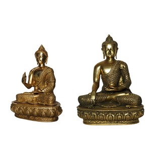 Escultura de Buda de Latón Antiguo Chapada en Oro Pulido de Excelente Calidad para Decoración del Hogar, Culto Espiritual, Suministro Mundial - Product Image 3