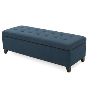 Blu Navy 50.75 "panca ottomana portaoggetti imbottita lunghezza per ingresso letto soggiorno-sgabelli e poggiapiedi - Product Image 4